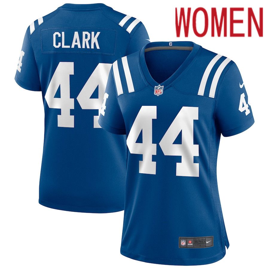 Women Indianapolis Colts #44 Dallas Clark Nike Royal Game Retired Player NFL Jersey->women nfl jersey->Women Jersey